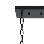 Lustre linéaire moderne Kasy à 5 lumières en verre texturé pour îlot de cuisine, design unique