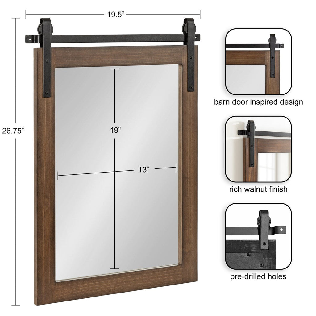 Miroir mural rectangulaire rustique Kate et Laurel Cates