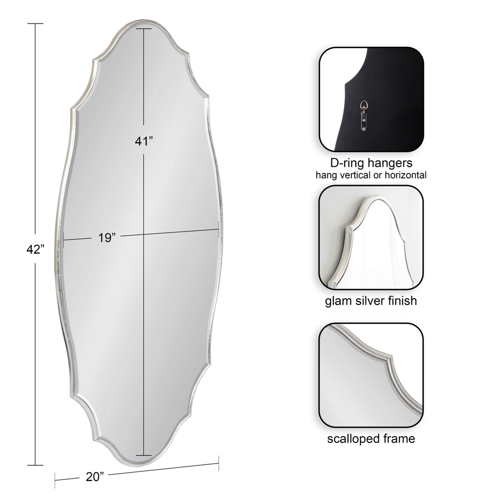 Miroir mural ovale festonné Kate et Laurel Leanna