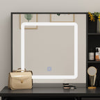 Coiffeuse Kerrogee avec miroir éclairé réglable et tabouret - 39,4 L x 19,7 l x 53,5 H