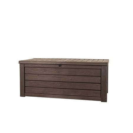 Coffre de rangement extérieur Keter Westwood, grand format, 150 gallons, en résine durable, pour meubles et fournitures, marron