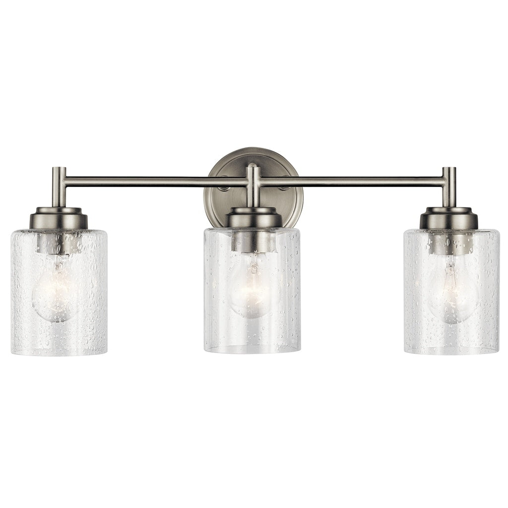 Luminaire de salle de bain Winslow à 3 lumières en nickel brossé de Kichler Lighting