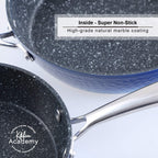 Batterie de cuisine antiadhésive de 15 pièces avec revêtement en granit Kitchen Academy