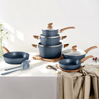 Batterie de cuisine antiadhésive, ensemble de 12 casseroles et poêles en granit