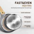 Batterie de cuisine antiadhésive, ensemble de 12 casseroles et poêles en granit