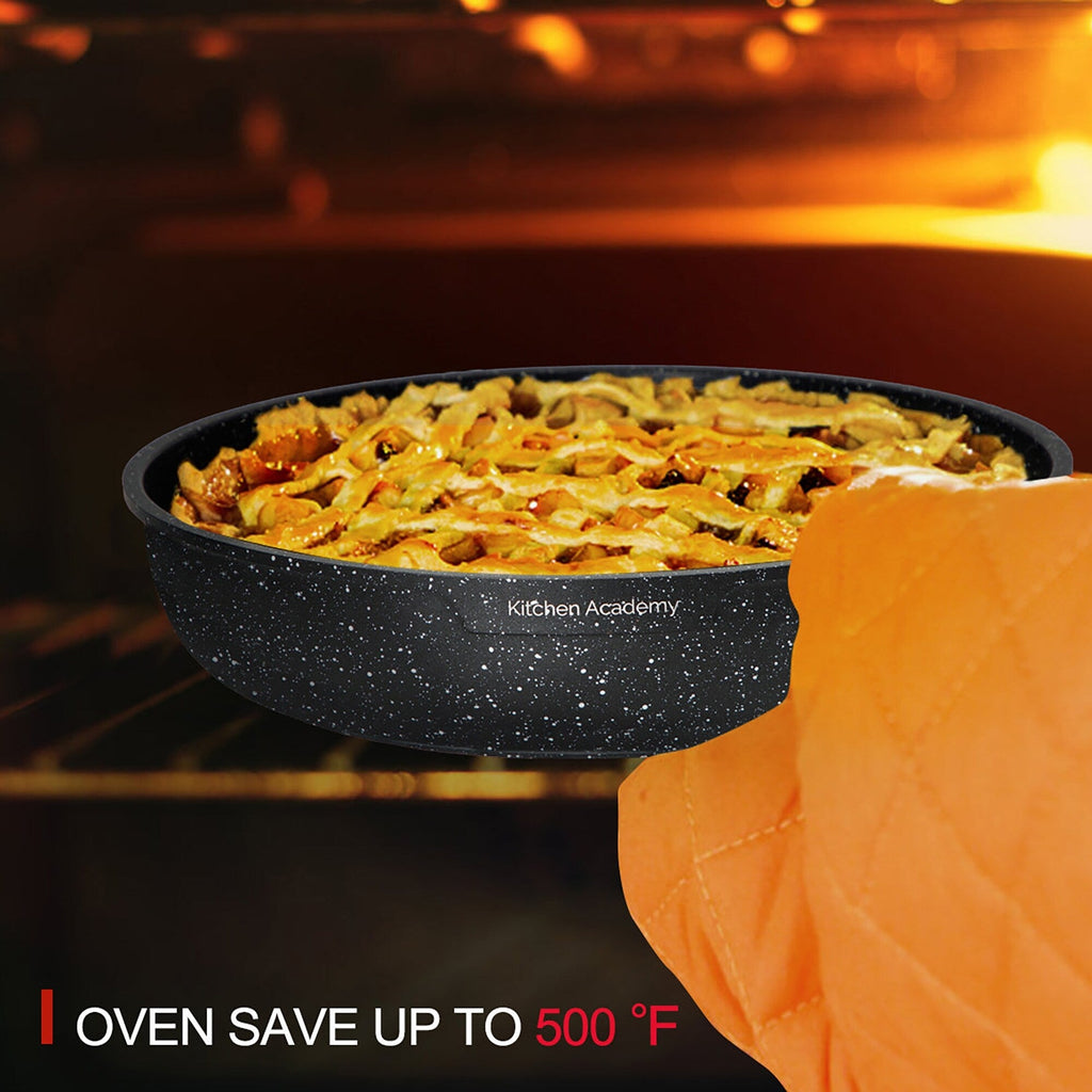 Batterie de cuisine en granit, poêles et casseroles antiadhésives, 12/15/30 pièces