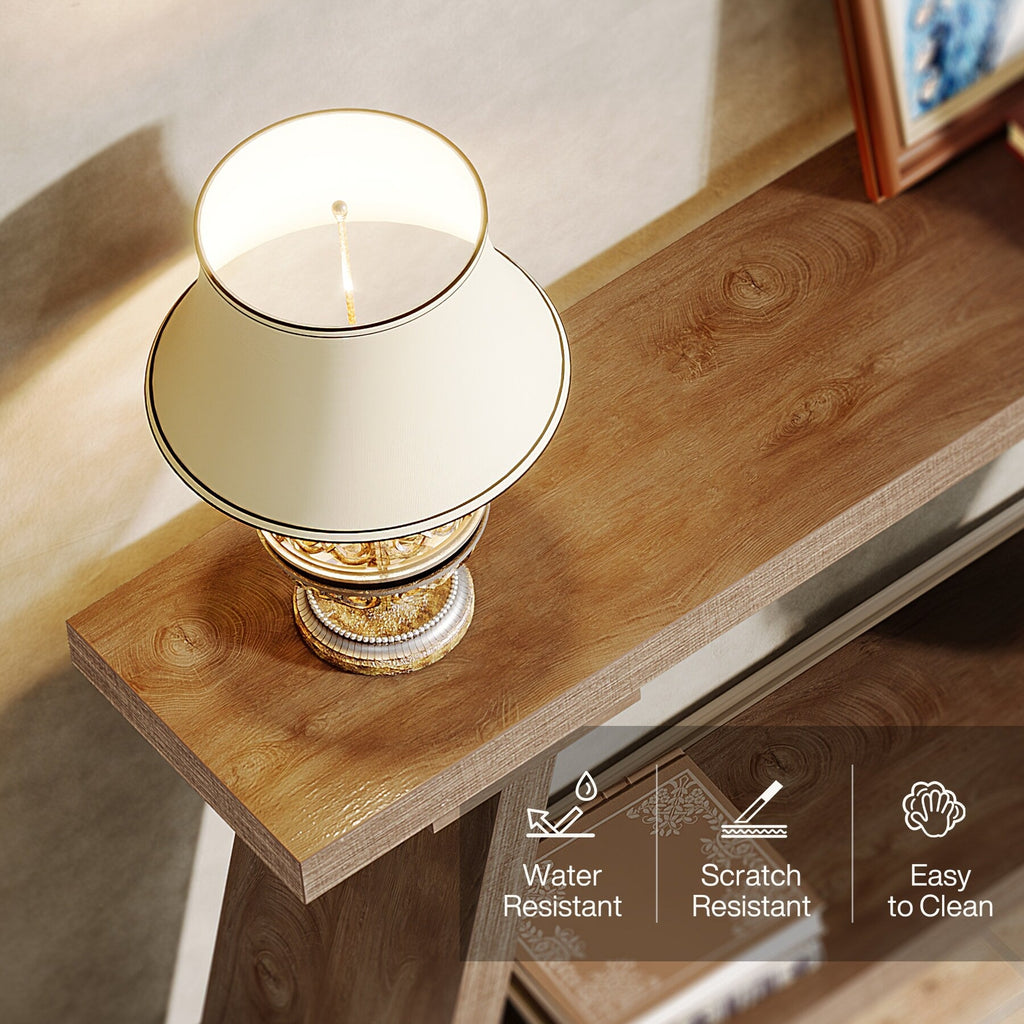 Console de canapé en bois rustique de 70,9 pouces de long avec étagère de rangement