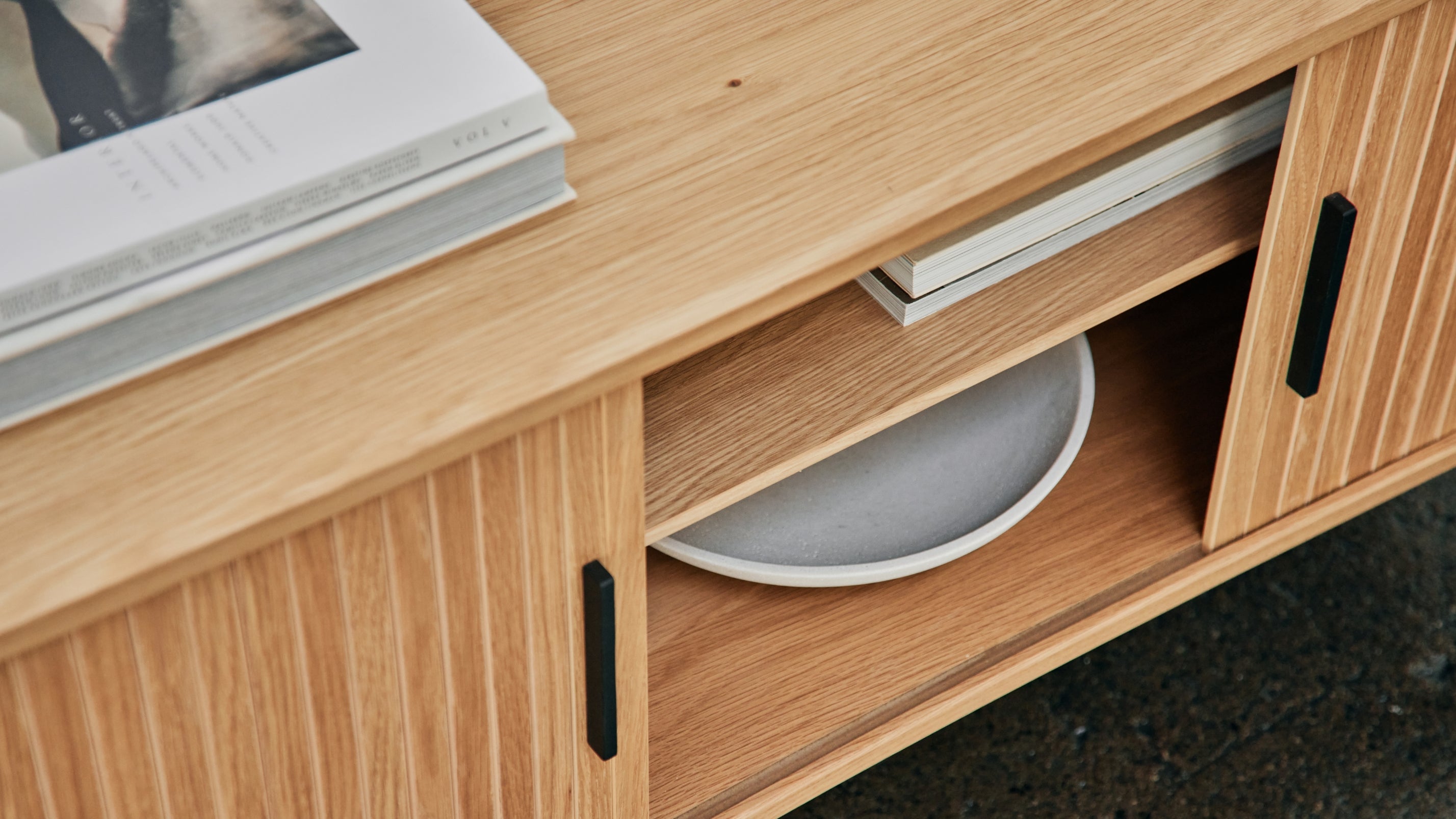 Meuble TV Easy Edge, chêne blanc