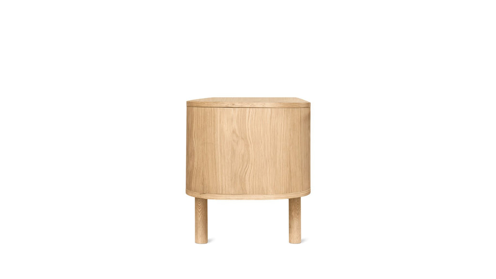 Meuble TV vitrine, chêne blanc