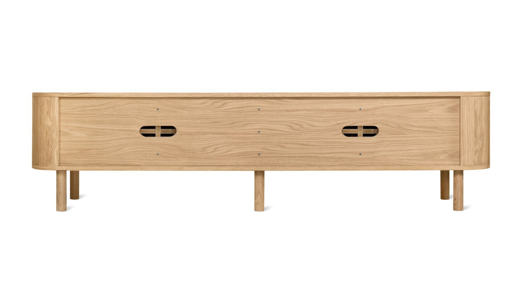 Meuble TV vitrine, chêne blanc