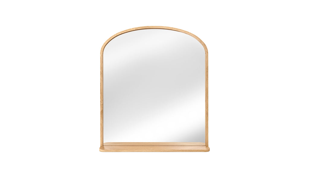 Miroir rond Go Round, chêne blanchi