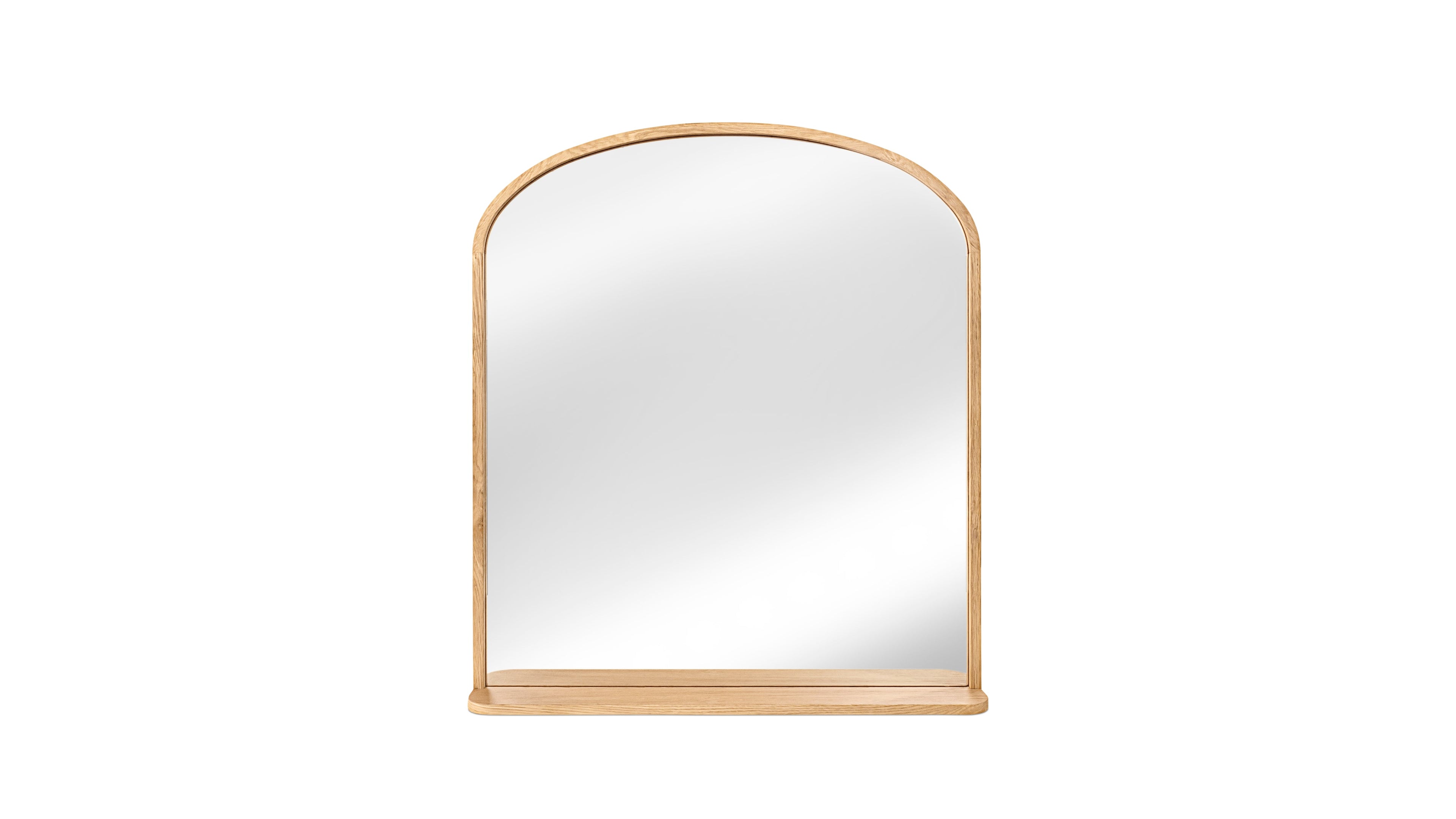 Miroir rond Go Round, chêne blanchi