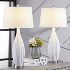 Lot de 2 lampes de table standard en porcelaine blanche (lot de 2)