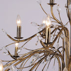 Lustre en cristal style bougie style rétro avec branches d'arbres