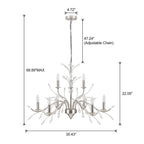 Lustre en cristal style bougie style rétro avec branches d'arbres