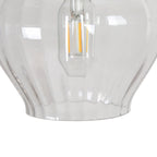 Suspension Coria en laiton moderne du milieu du siècle, 1 ampoule, chic, à intensité variable, pour îlot de cuisine, salle à manger en verre cannelé