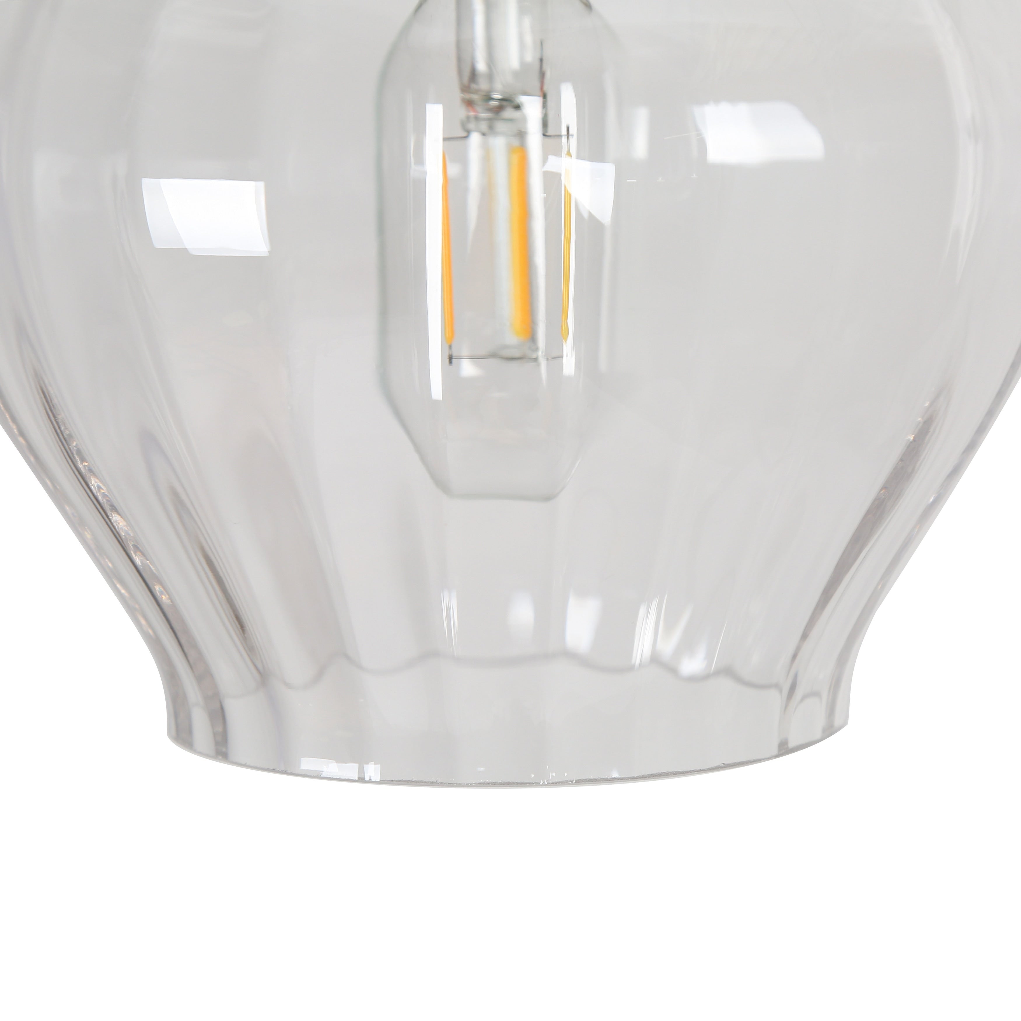 Suspension Coria en laiton moderne du milieu du siècle, 1 ampoule, chic, à intensité variable, pour îlot de cuisine, salle à manger en verre cannelé