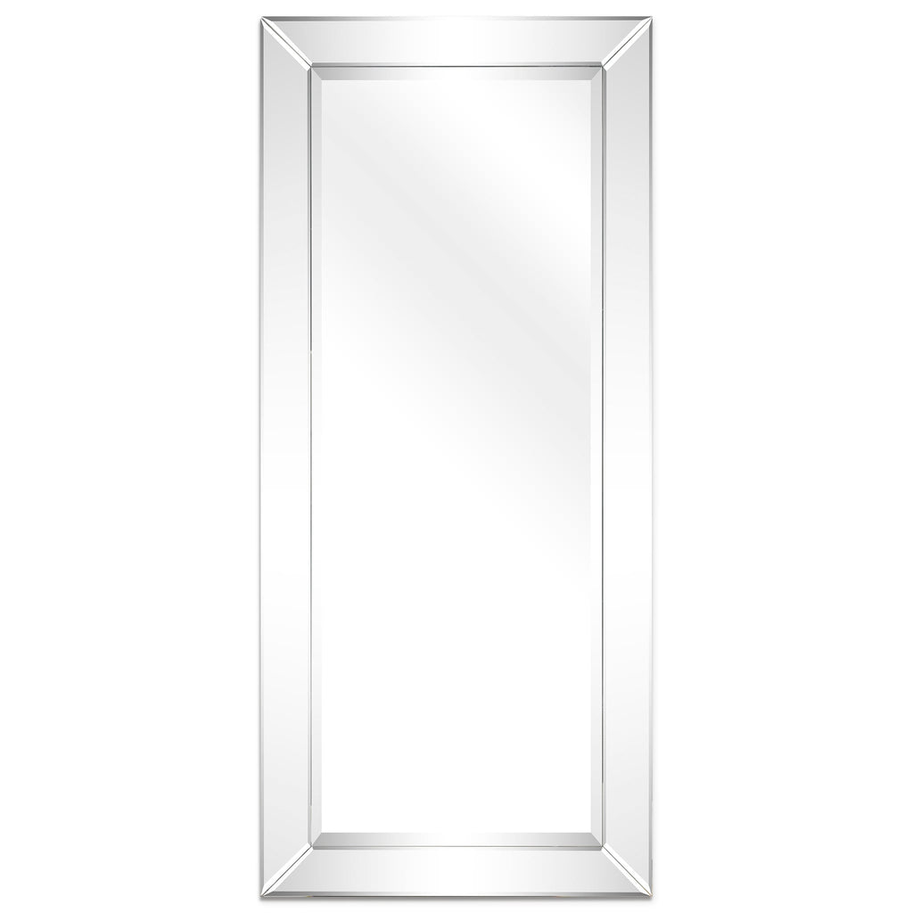 Miroir mural rectangulaire biseauté transparent HD pour salle de bain, coiffeuse et chambre à coucher, 3 tailles