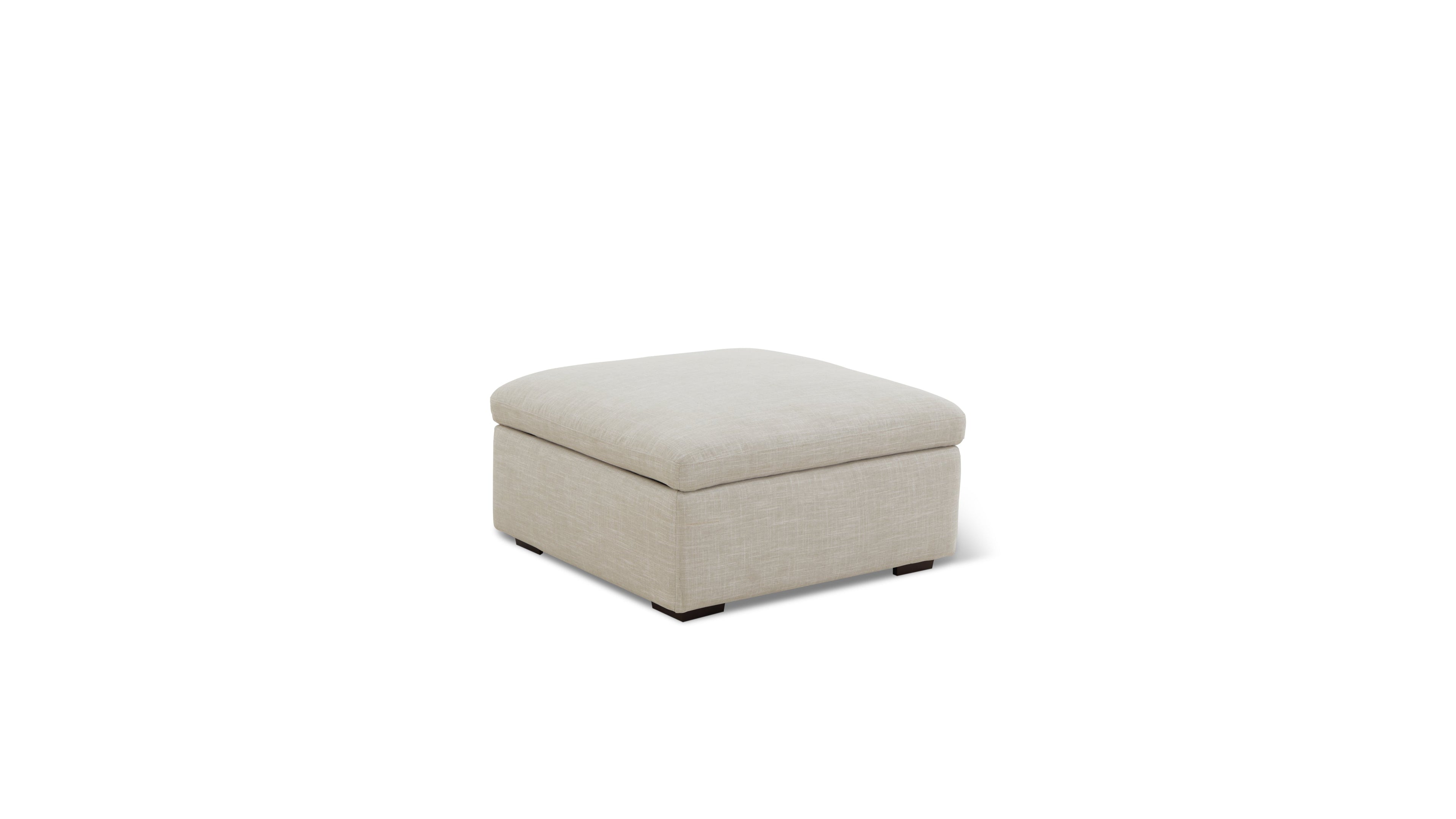 Pouf de rangement amovible, couleur galet clair