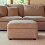 Pouf de rangement amovible, couleur galet clair