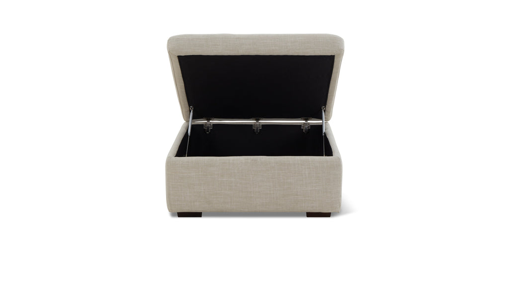 Pouf de rangement amovible, couleur galet clair