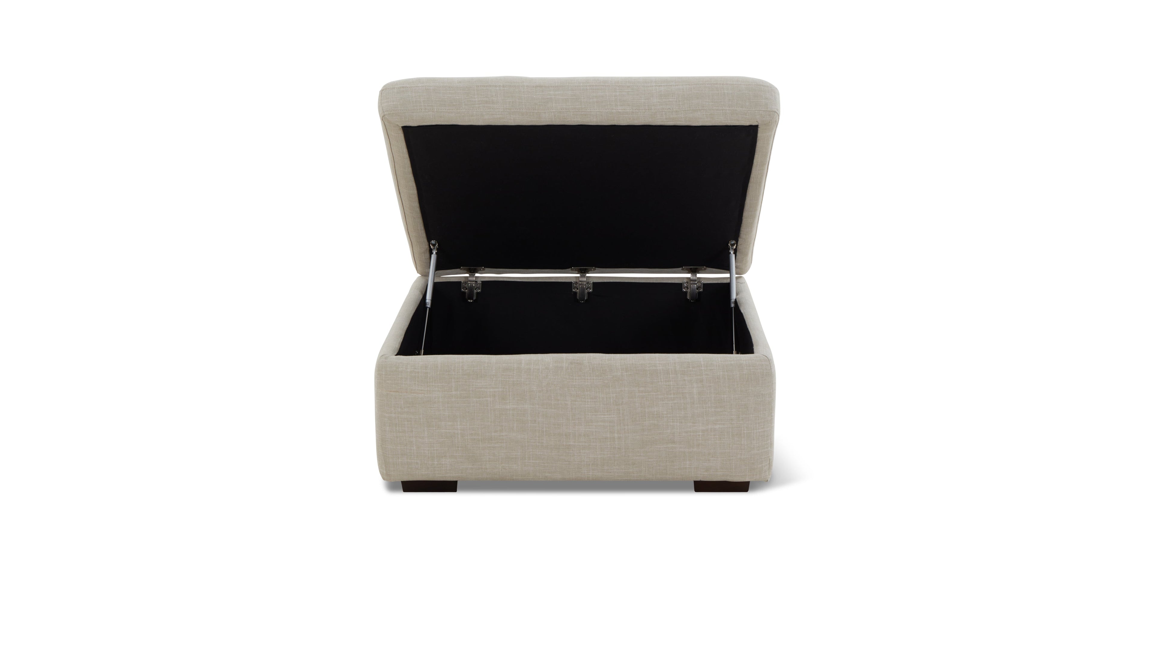 Pouf de rangement amovible, couleur galet clair