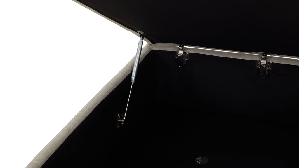 Pouf de rangement amovible, couleur galet clair