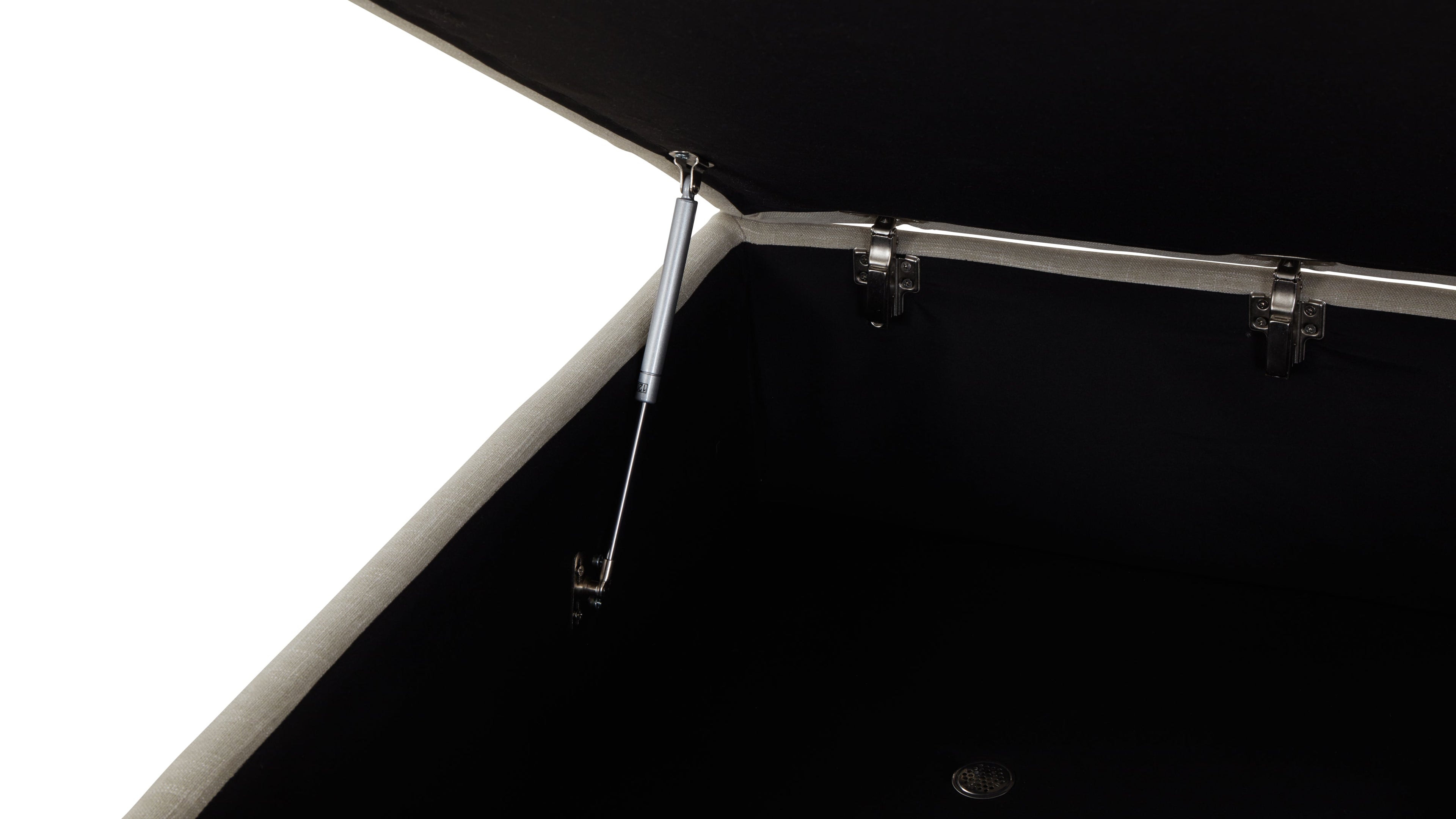 Pouf de rangement amovible, couleur galet clair