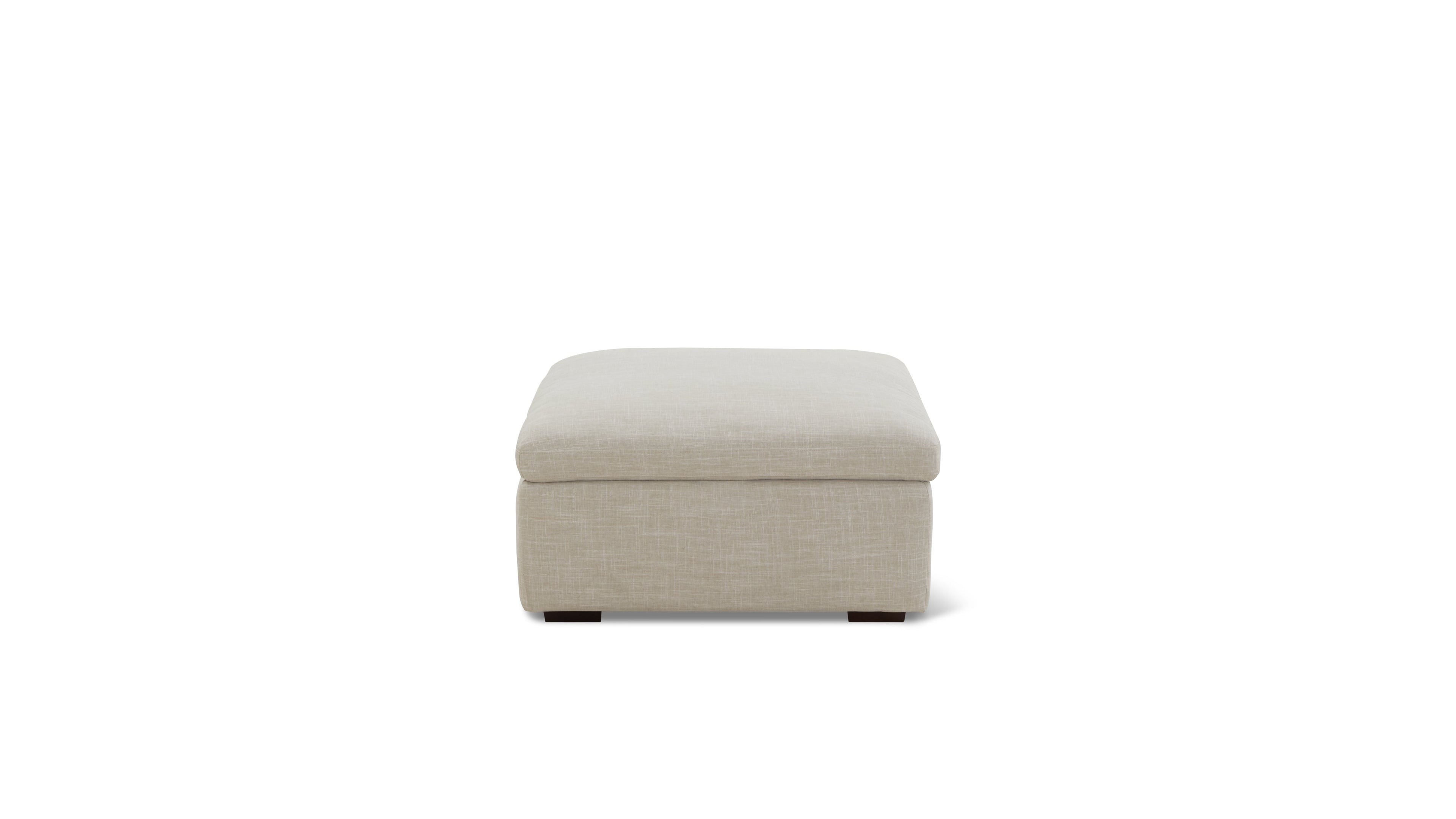 Pouf de rangement amovible, couleur galet clair