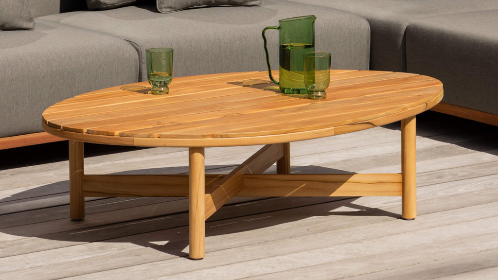 Table basse d'extérieur Table Talk, grand modèle, en teck