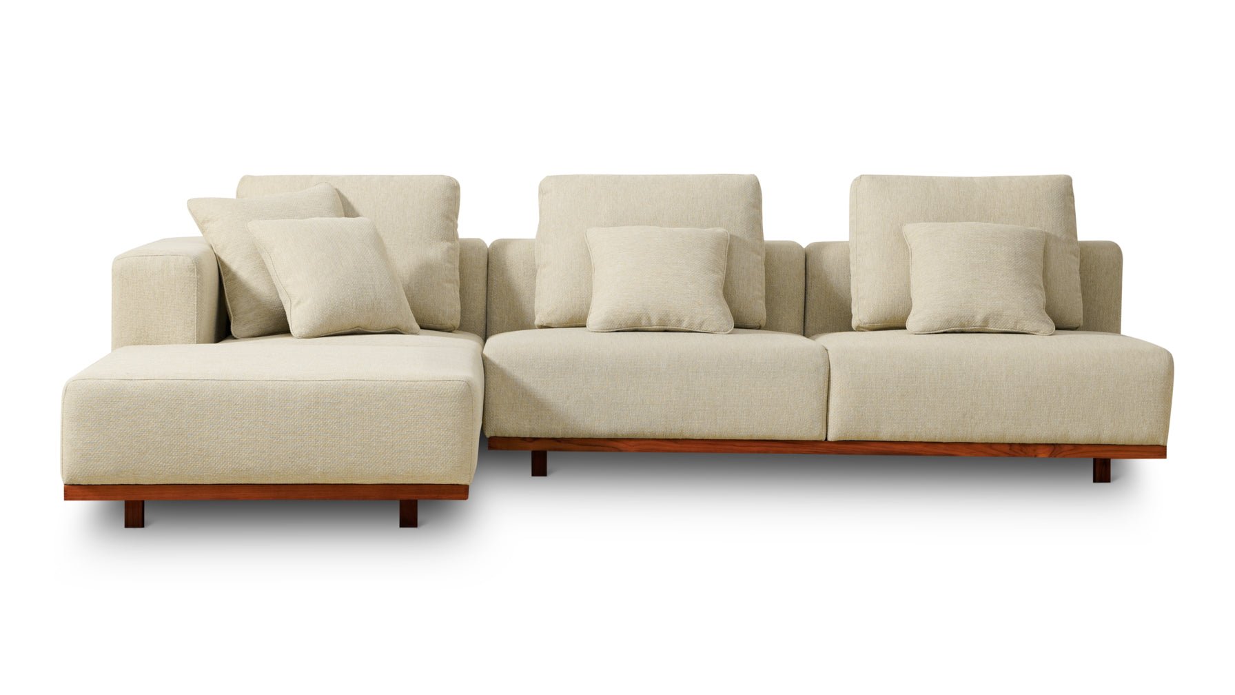 Canapé d'angle d'extérieur Sunny Days, orientation gauche, couleur sable