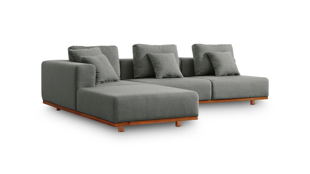 Canapé d'angle d'extérieur Sunny Days, orientation gauche, couleur poivre