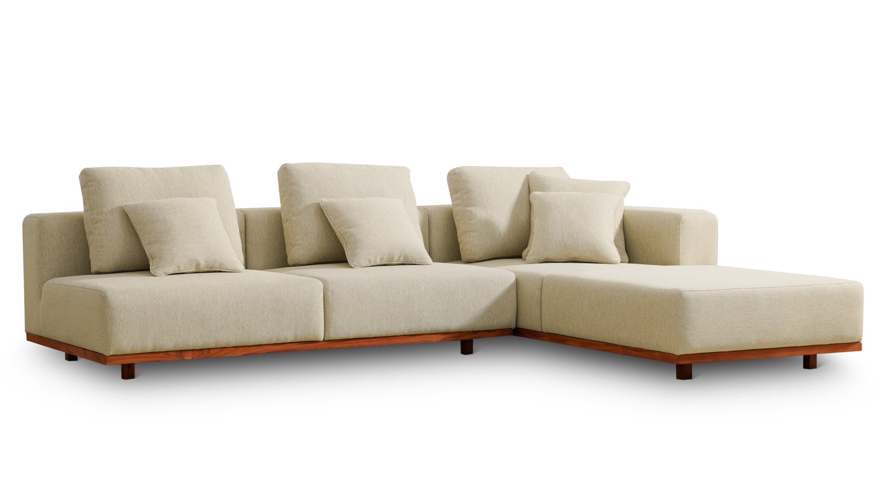 Canapé d'angle d'extérieur Sunny Days, orientation droite, couleur sable