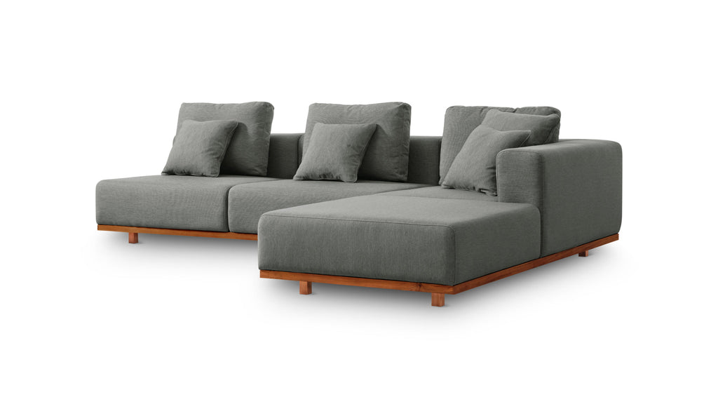 Canapé d'angle d'extérieur Sunny Days, orientation droite, couleur poivre