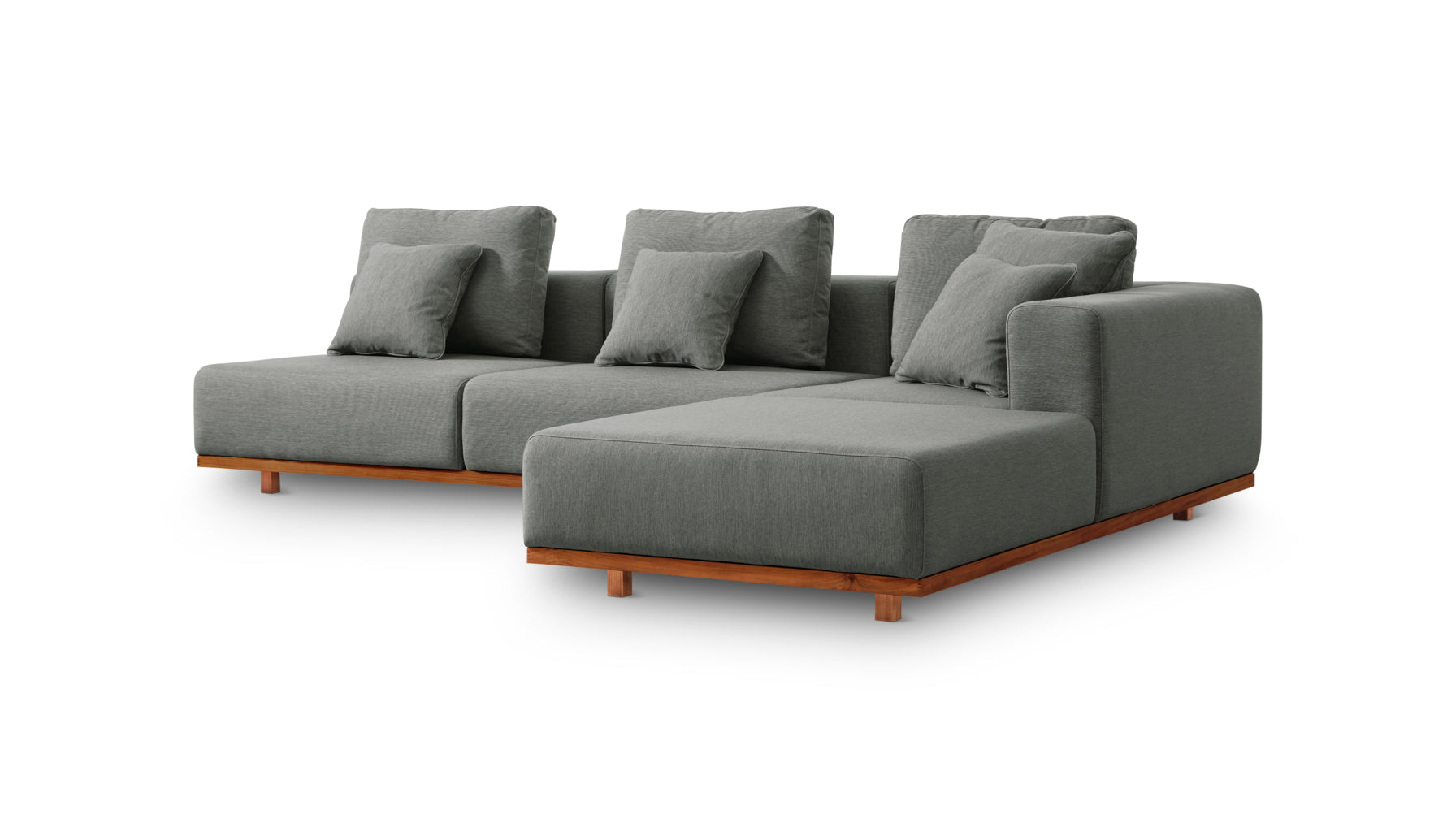 Canapé d'angle d'extérieur Sunny Days, orientation droite, couleur poivre