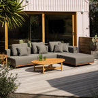 Canapé d'angle d'extérieur Sunny Days, orientation droite, couleur poivre