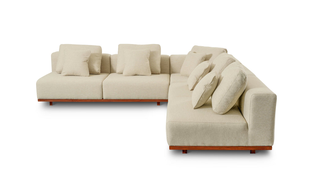 Canapé d'angle modulaire 3 pièces Sunny Days Outdoor, couleur sable