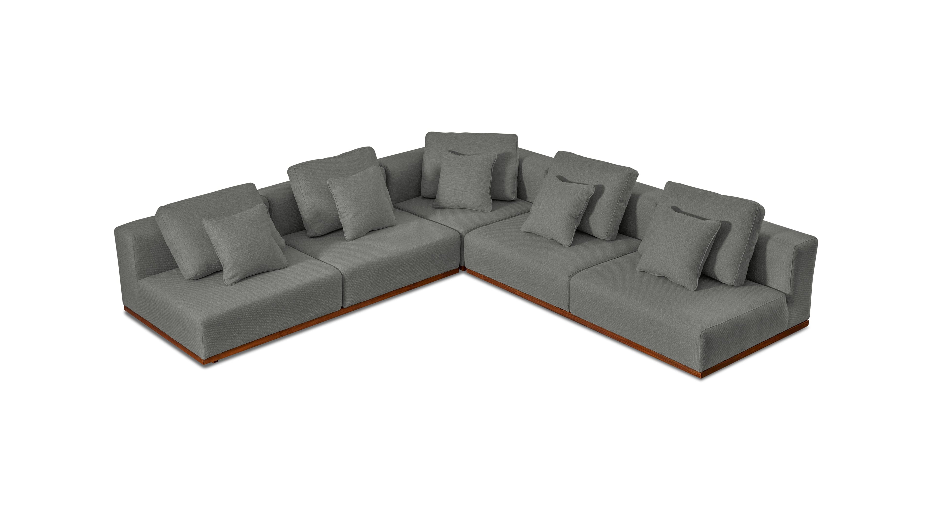 Canapé d'angle modulaire 3 pièces Sunny Days Outdoor, couleur poivre