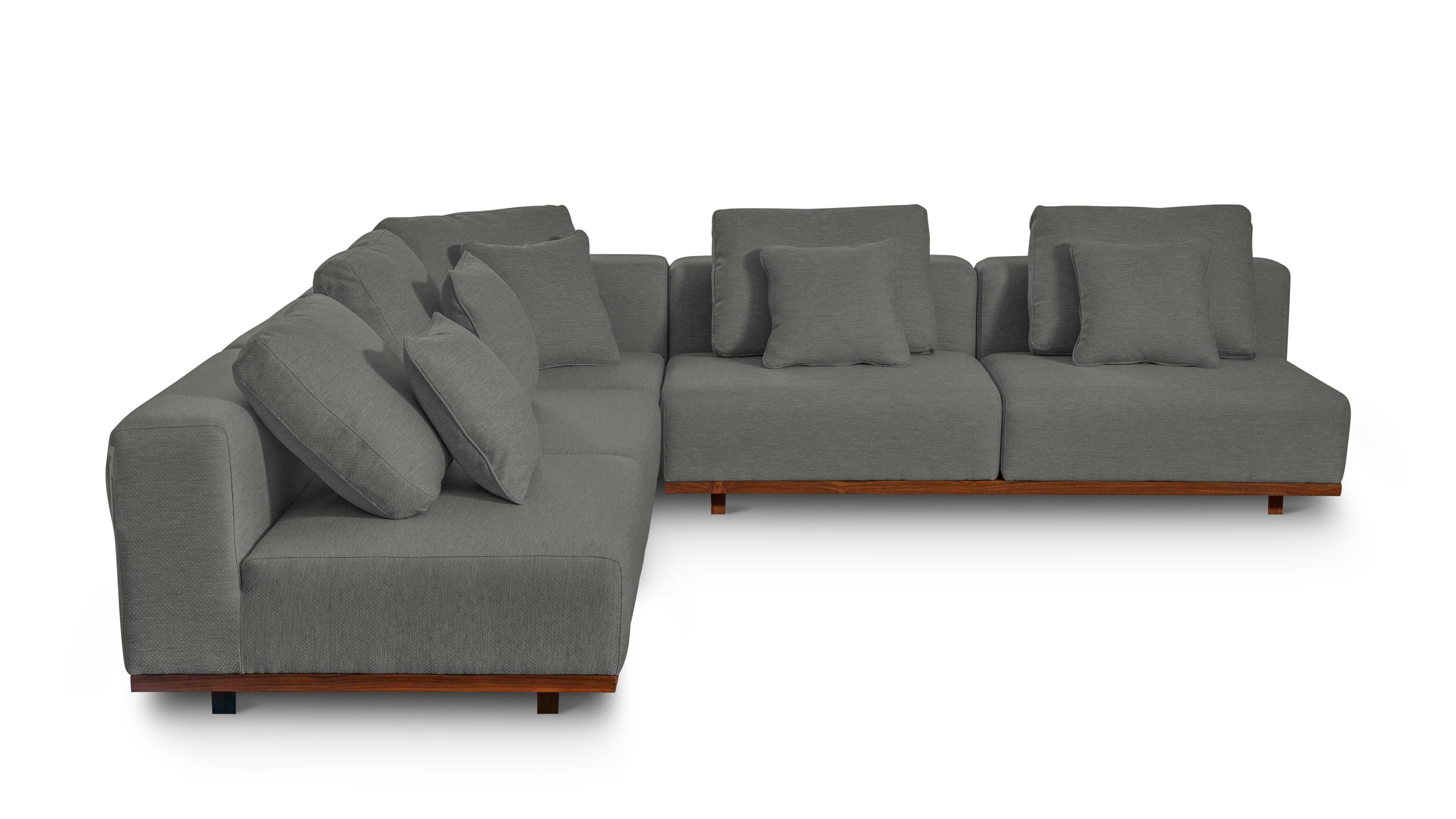 Canapé d'angle modulaire 3 pièces Sunny Days Outdoor, couleur poivre