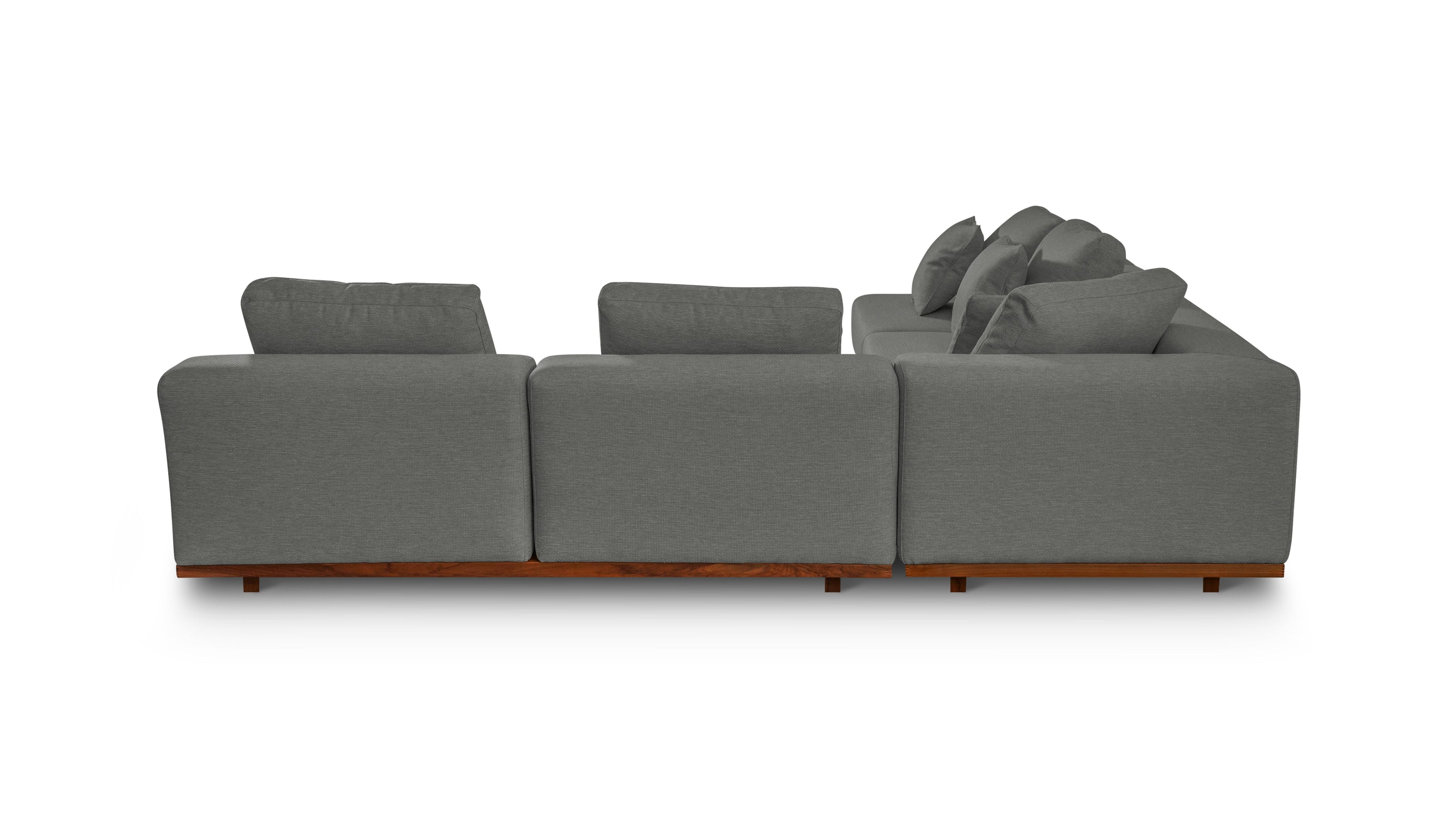 Canapé d'angle modulaire 3 pièces Sunny Days Outdoor, couleur poivre