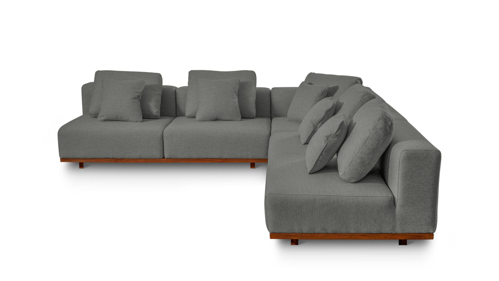 Canapé d'angle modulaire 3 pièces Sunny Days Outdoor, couleur poivre