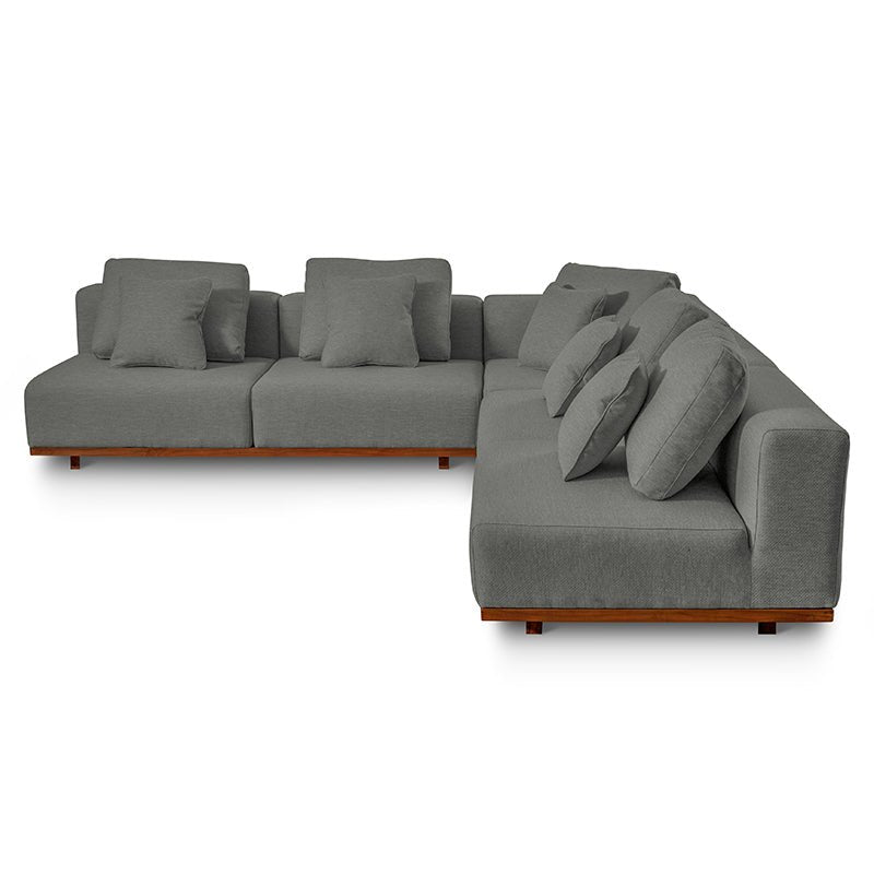 Canapé d'angle modulaire 3 pièces Sunny Days Outdoor, couleur poivre