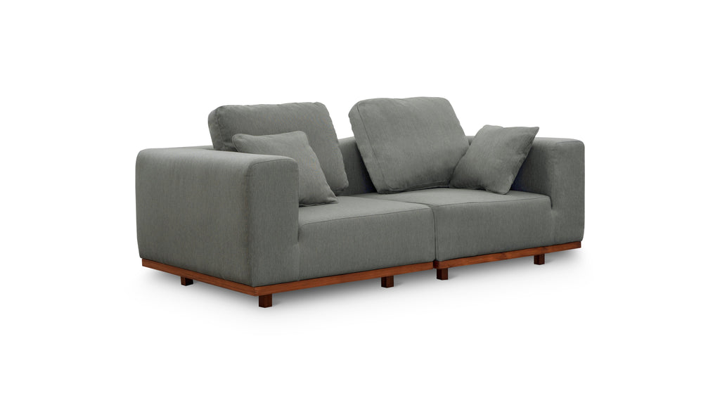 Canapé d'extérieur modulaire 2 pièces Sunny Days, couleur poivre