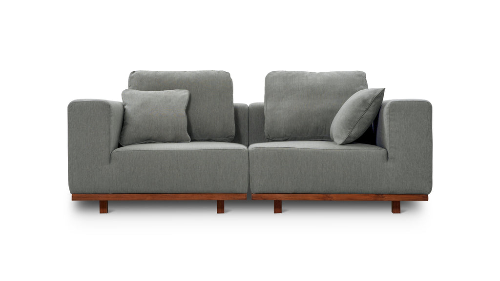 Canapé d'extérieur modulaire 2 pièces Sunny Days, couleur poivre