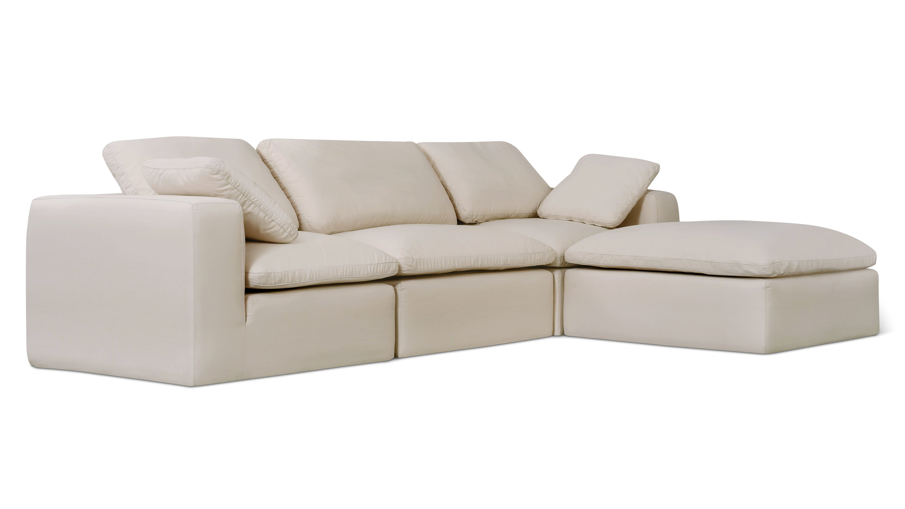 Canapé d'angle modulaire d'extérieur 4 pièces Movie Night™, standard, ivoire