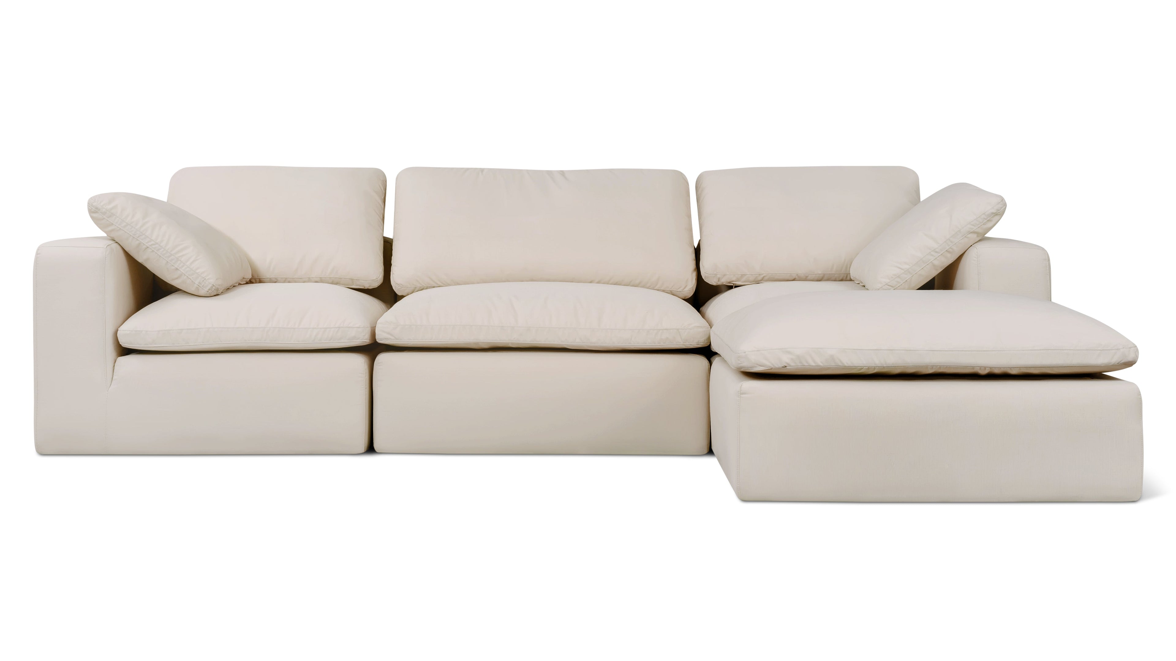 Canapé d'angle modulaire d'extérieur 4 pièces Movie Night™, standard, ivoire