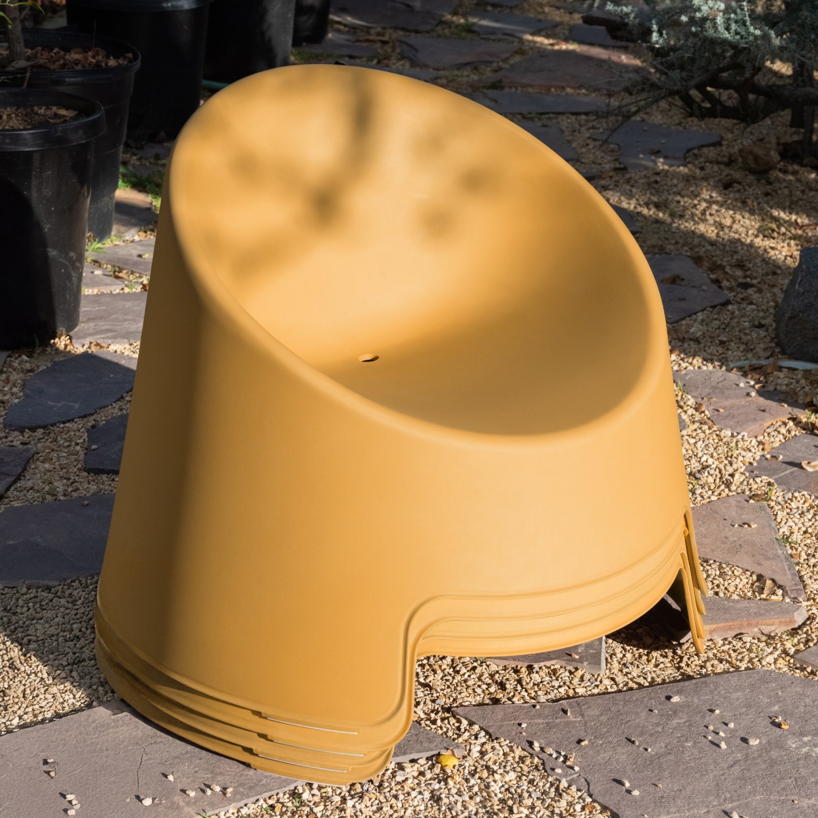 Ensemble de quatre chaises longues d'extérieur Inner Circle citron