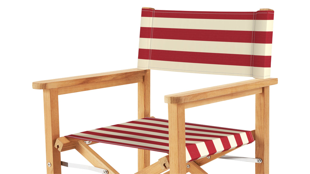 Fauteuil d'extérieur Take Five, rayures écarlates