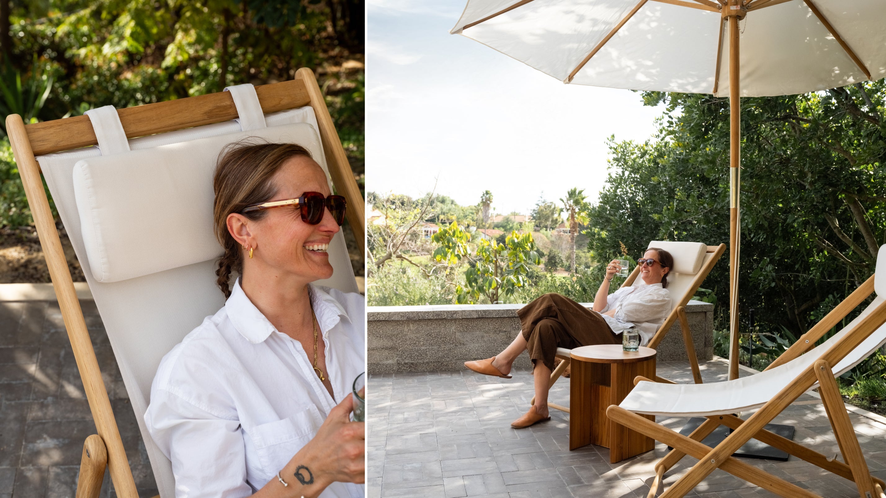 Fauteuil de jardin Settle In, grand modèle, en toile