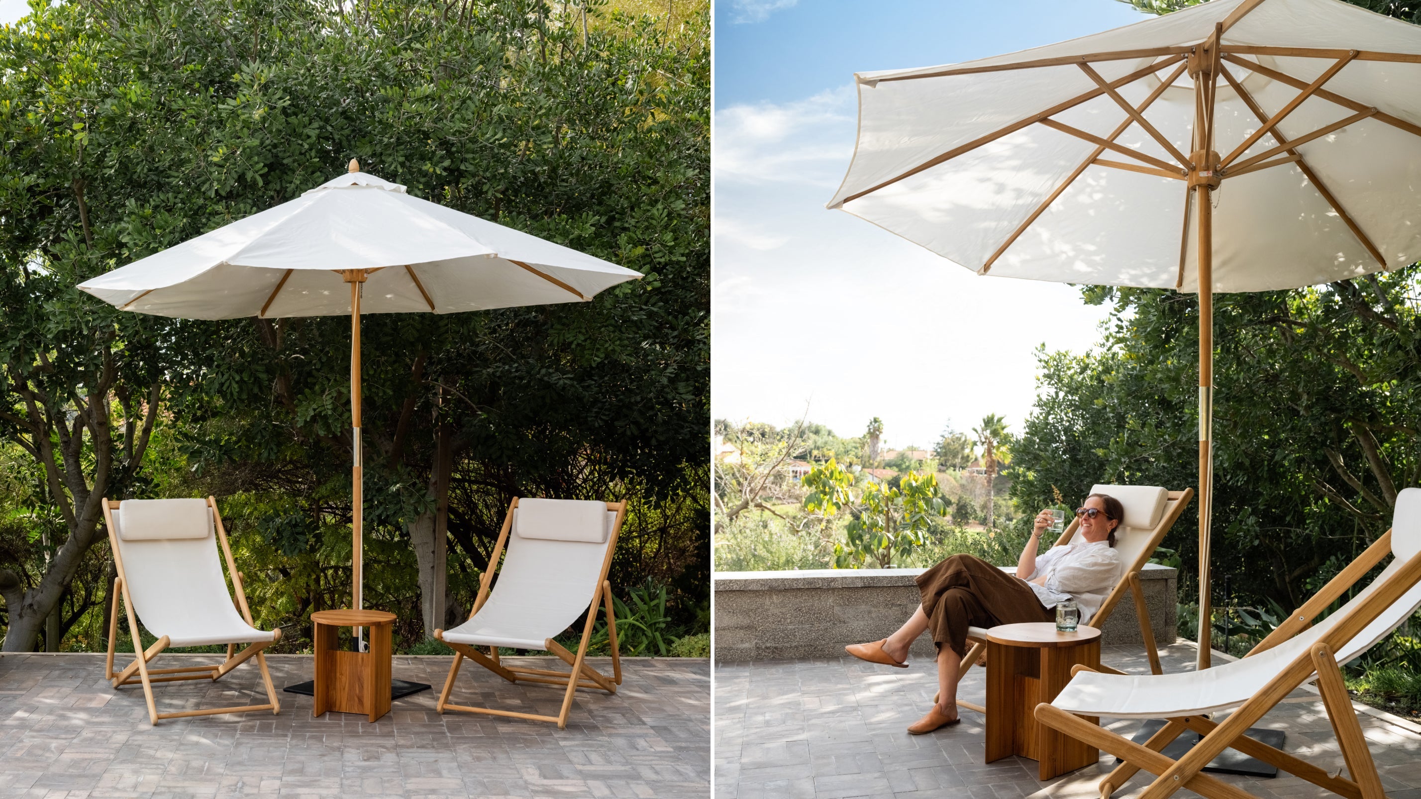 Parasol Capri Outdoor avec base, en toile